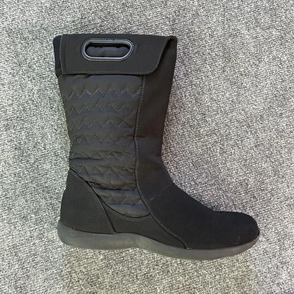 Patagonia Boots Fiona‎ Quilted Mid Snow Womens 9.5 Black Zip Insulated Winter